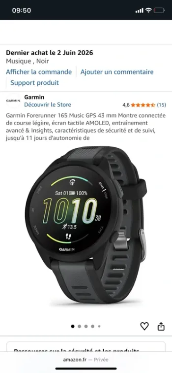 Used Garmin Forerunner 165 bike