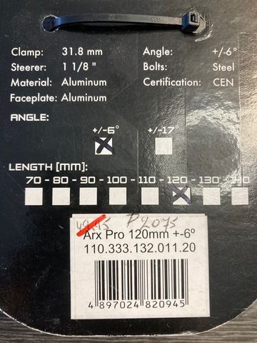 Brugt 3T Potence 3T ARX PRO 120mm bike — billede 2 af 4