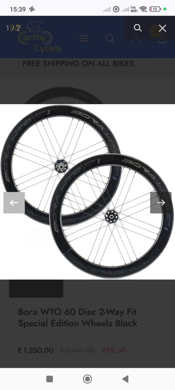 Gebrauchtes Campagnolo Bora WTO 60 Wheelset bike