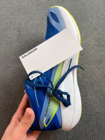 Brugt Salomon Running Shoes blue and neon yellow bike — billede 3 af 8
