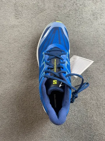 Brugt Salomon Running Shoes blue and neon yellow bike — billede 2 af 8