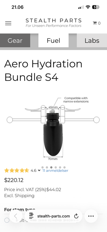 Brugt stealth-parts Triathlon hydration system bike — billede 3 af 3