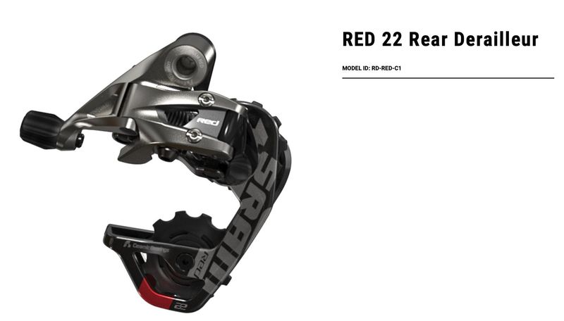 Käytetty Sram RED 22 Rear Derailleur Drivetrain & Pedals