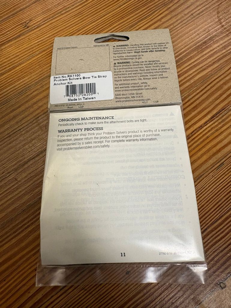 Used Problem Solvers Bow Tie Strap Anchor Kit bike — image 2 of 2