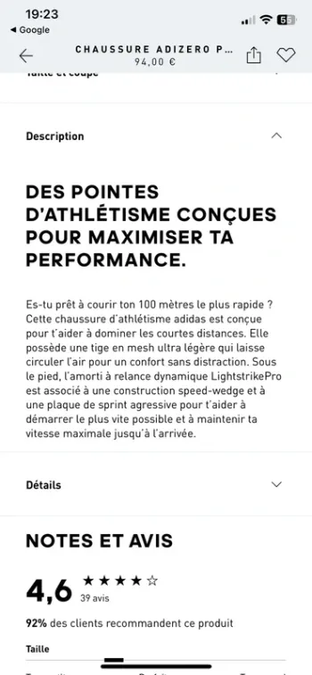 Used Adidas Pointe athlétisme carbone bike — image 9 of 9