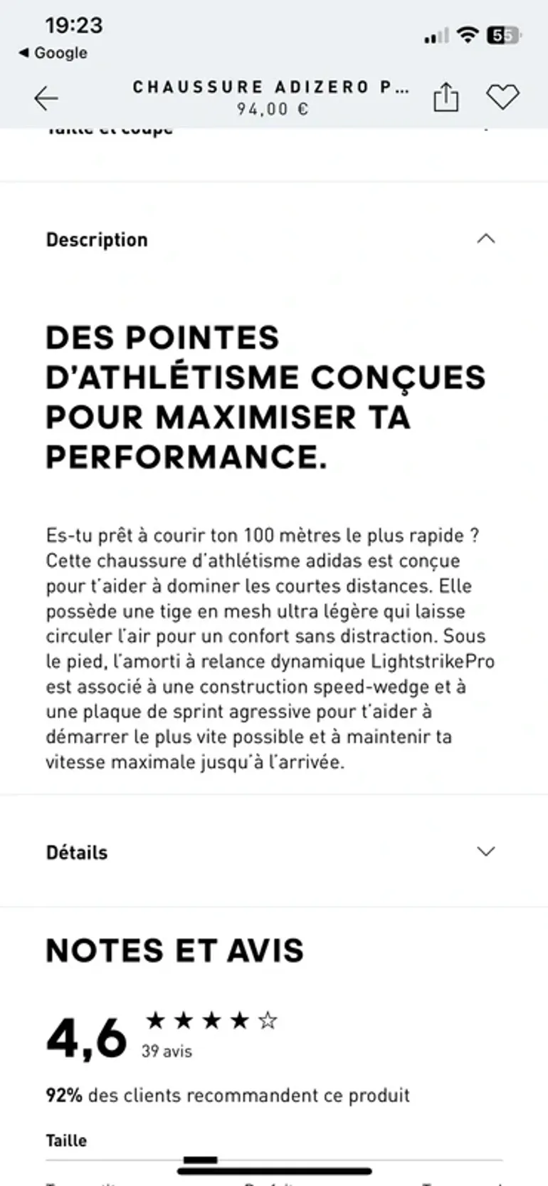 Used Adidas Pointe athlétisme carbone bike — image 9 of 9