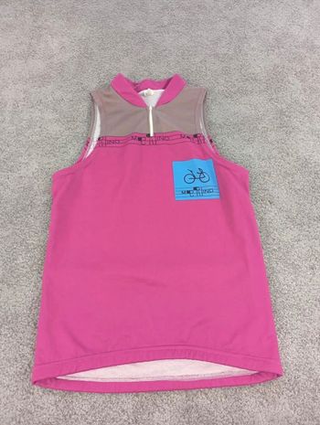 Used merlino maillot velo femme taille l -51 424 - Belgique - rose 90's retro débardeur Cycling Clothing