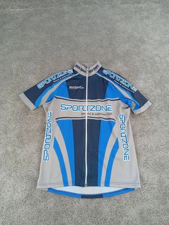 Used nico sport NicoSport Maillot velo homme taille L - 71 720 - tissu respirant - bleu - sportzone Cycling Clothing