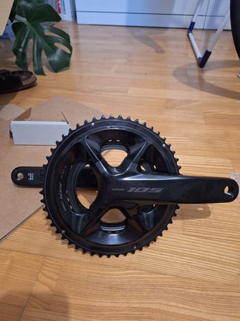 Used Shimano 105 FC-R7100 Crankset with 4iiii Precision 3+ 2026 Drivetrain & Pedals