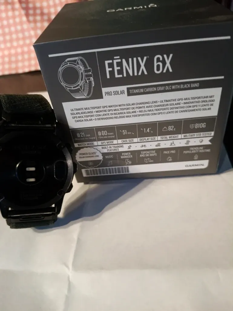 Used Garmin Fenix 6x Pro Solar Titanium bike — image 2 of 2
