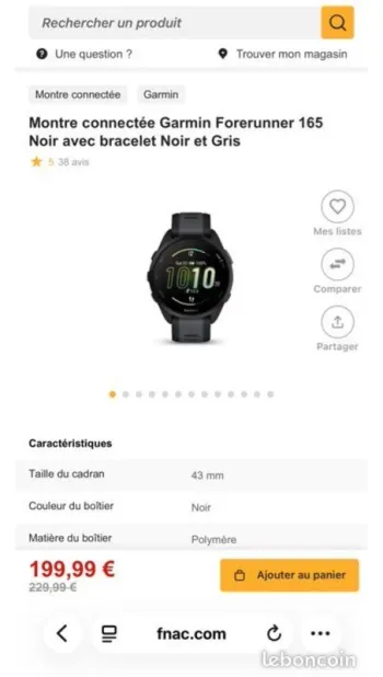 Used Garmin Forerunner 165 Series bike — image 2 of 3