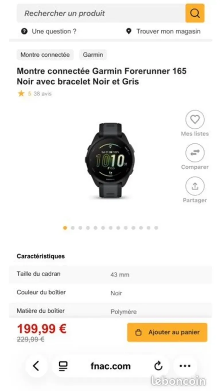 Used Garmin Forerunner 165 Series bike — image 2 of 3