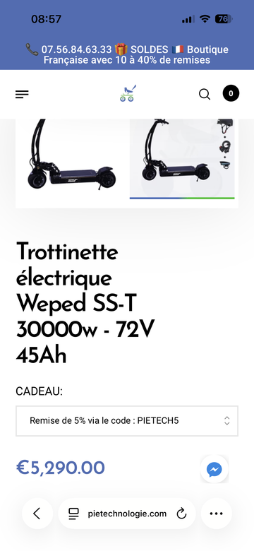Brugt weped Electric Scooter 2023 bike — billede 2 af 2