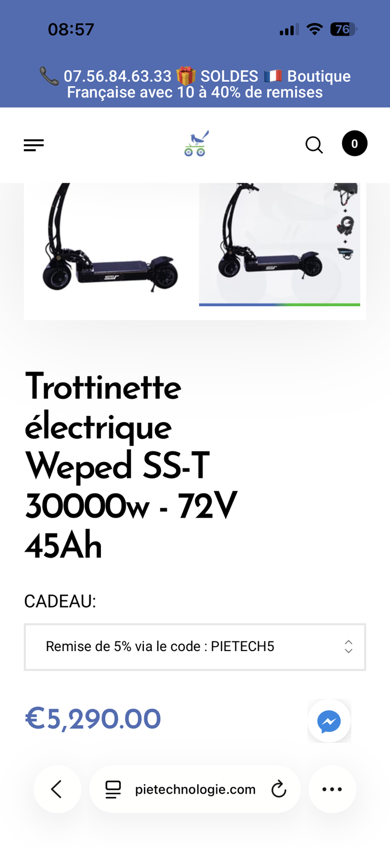 Brugt weped Electric Scooter 2023 bike — billede 2 af 2