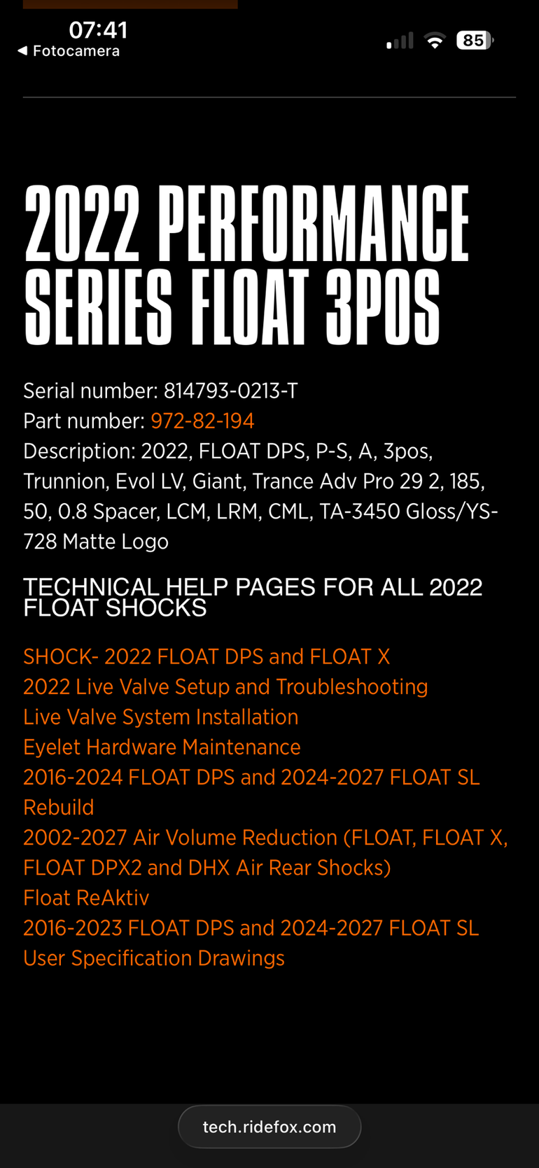 Fox Float DPS Performance 2022 bike d'occasion — image 5 sur 5