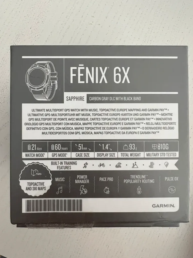 Used Garmin Fenix 6X Sapphire bike — image 4 of 4
