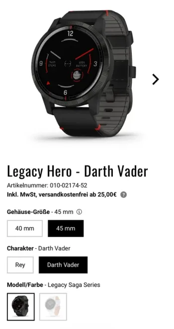 Used Garmin Legacy Hero Darth Vader bike — image 5 of 5
