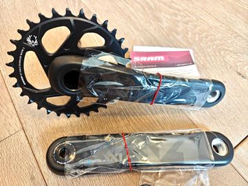Brugt Sram EW XX1 EAGLE AXS 32T Carbon GXP BOOST 175mm Drivetrain & Pedals