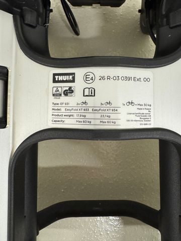 Used Thule EasyFold XT 933 2020 bike — image 9 of 11