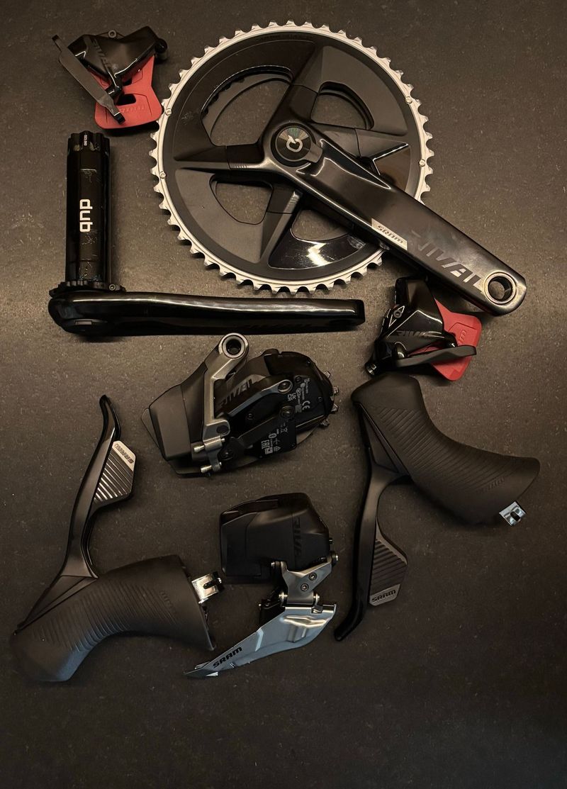 Used Sram Rival eTap AXS 2x12 Groupset Quarq Powermeter Groupset