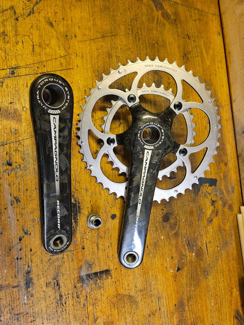 Used Campagnolo Record Ultra Torque Crank Drivetrain & Pedals