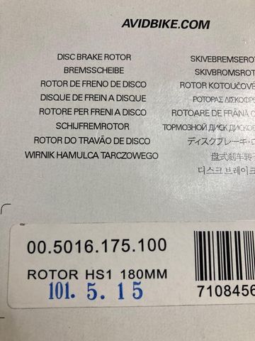 Brugt Avid Disque Frein 180mm bike — billede 3 af 6
