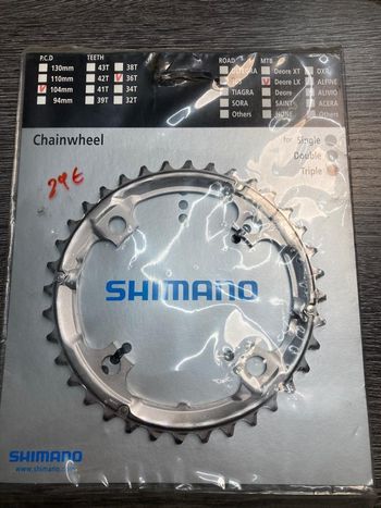 Used Shimano Plateau Shimano 36dents Y1FV98010 Drivetrain & Pedals