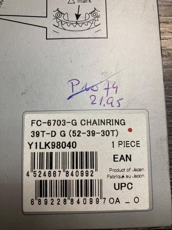 Used Shimano Plateau  39 dents Y1LK98040 bike — image 5 of 5