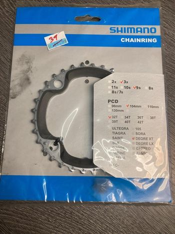 Used Shimano Plateau   32 dents 9Vit deore Xt Y1J198020 bike