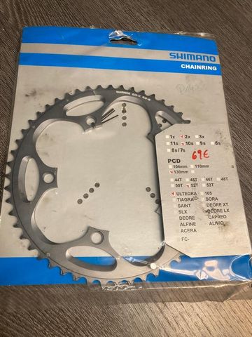 Used Shimano Plateau Shimano 52 dents 10vit FC-6600 Ultegra Y1G398030 Drivetrain & Pedals