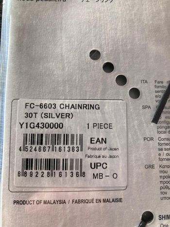 Used Shimano Plateau  30dents 10vit 74mm ultegra FC-6603 Y1G430000 bike — image 4 of 4