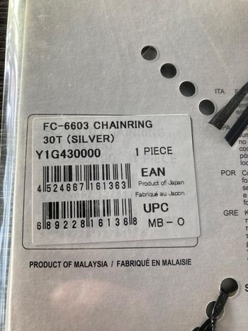 Used Shimano Plateau  30dents 10vit 74mm ultegra FC-6603 Y1G430000 bike — image 4 of 4