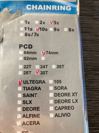 Used Shimano Plateau  30dents 10vit 74mm ultegra FC-6603 Y1G430000 bike — image 2 of 4