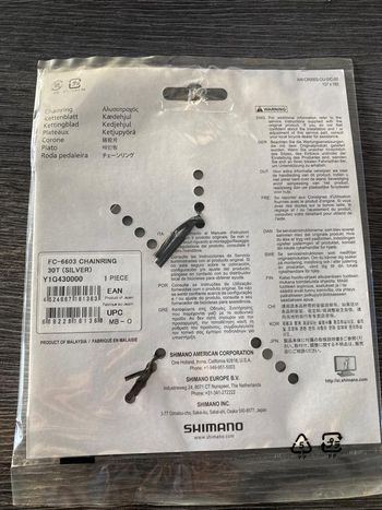 Used Shimano Plateau  30dents 10vit 74mm ultegra FC-6603 Y1G430000 bike — image 3 of 4