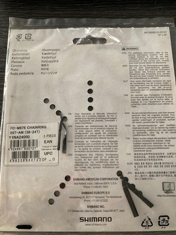 Used Shimano Plateau  24dents SLX 10vit 64mm FC-M675 Y1NA24000 bike — image 3 of 4