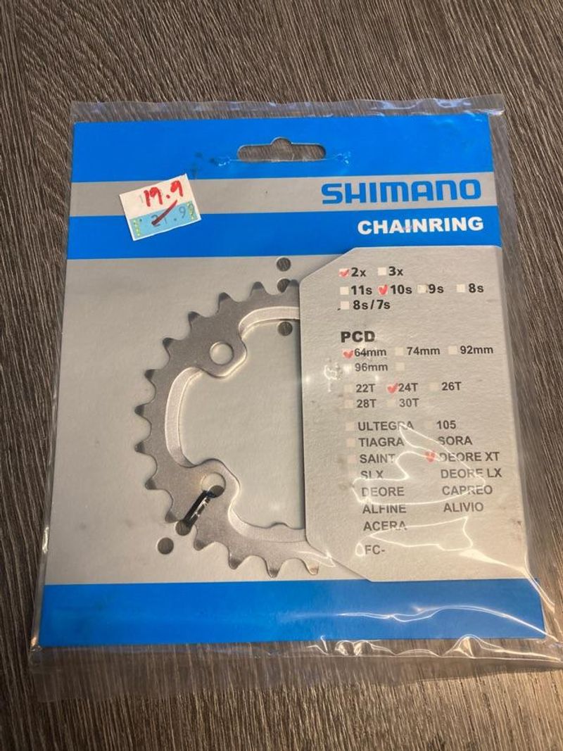 Gebrauchtes Shimano Plateau 24 dents DEORE XT 10vit 64mm FC-M785 Y1ML24000 Drivetrain & Pedals