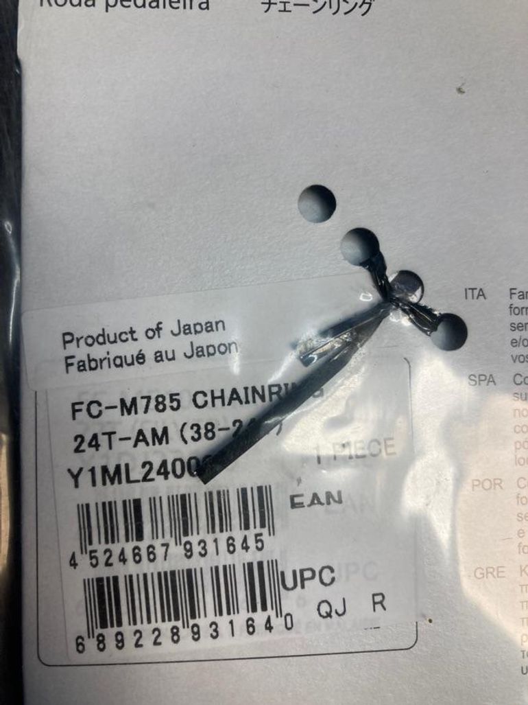 Used Shimano Plateau  24 dents DEORE XT 10vit 64mm FC-M785 Y1ML24000 bike — image 3 of 3