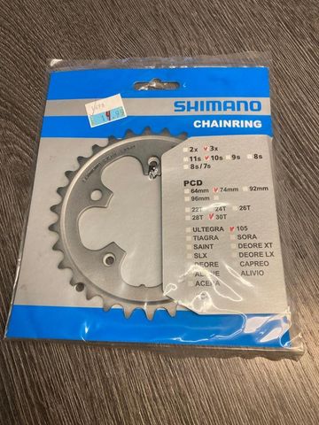 Used Shimano Plateau shimano 105 30 dents 10vit 74mm FC-5703S Y1M430020 Drivetrain & Pedals