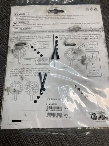 Used Shimano Plateau  route 36 dents 110mm FC-CX50 Y1MS36010 bike — image 4 of 4
