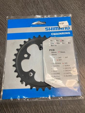Używany Shimano Plateau shimano 105 30 dents 74mm FC-5703L Y1M430030 Drivetrain & Pedals