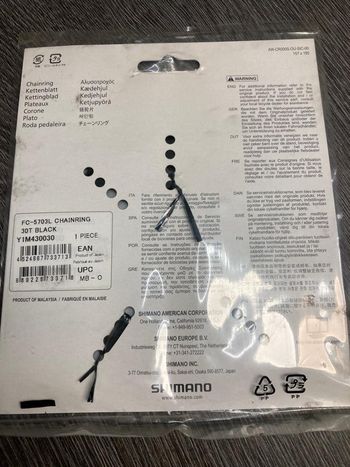 Used Shimano Plateau  105 30 dents 74mm FC-5703L Y1M430030 bike — image 3 of 4