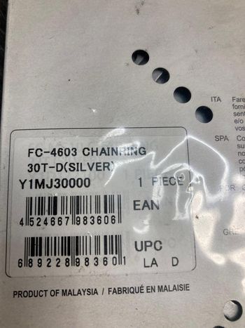 Used Shimano Plateau  Tiagra 30 dents 92mm 10vit FC-4603 Y1MJ30000 bike — image 4 of 4