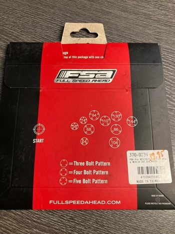 Used Fsa Plateau  39 dents bcd130/74mm S10 bike — image 2 of 5