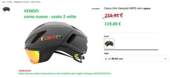 Gebrauchtes Giro Vanquish MIPS Helmet Mat Nero size L 2025 Cycling Accessories