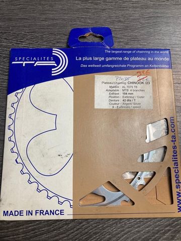 Gebrauchtes Spécialités T.A. Plateau Specialites TA 42 dents 104mm 8-9 vitesses Chinook Drivetrain & Pedals