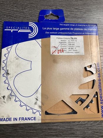 Used Spécialités T.A. Plateau Specialites TA 40 dents 130 mm 9-10 vitesses Alize bike