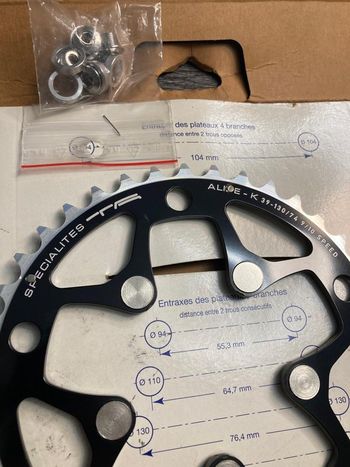 Used Spécialités T.A. Plateau Specialites TA 39 dents 130 mm 9-10 vitesses Alize / K bike — image 6 of 6