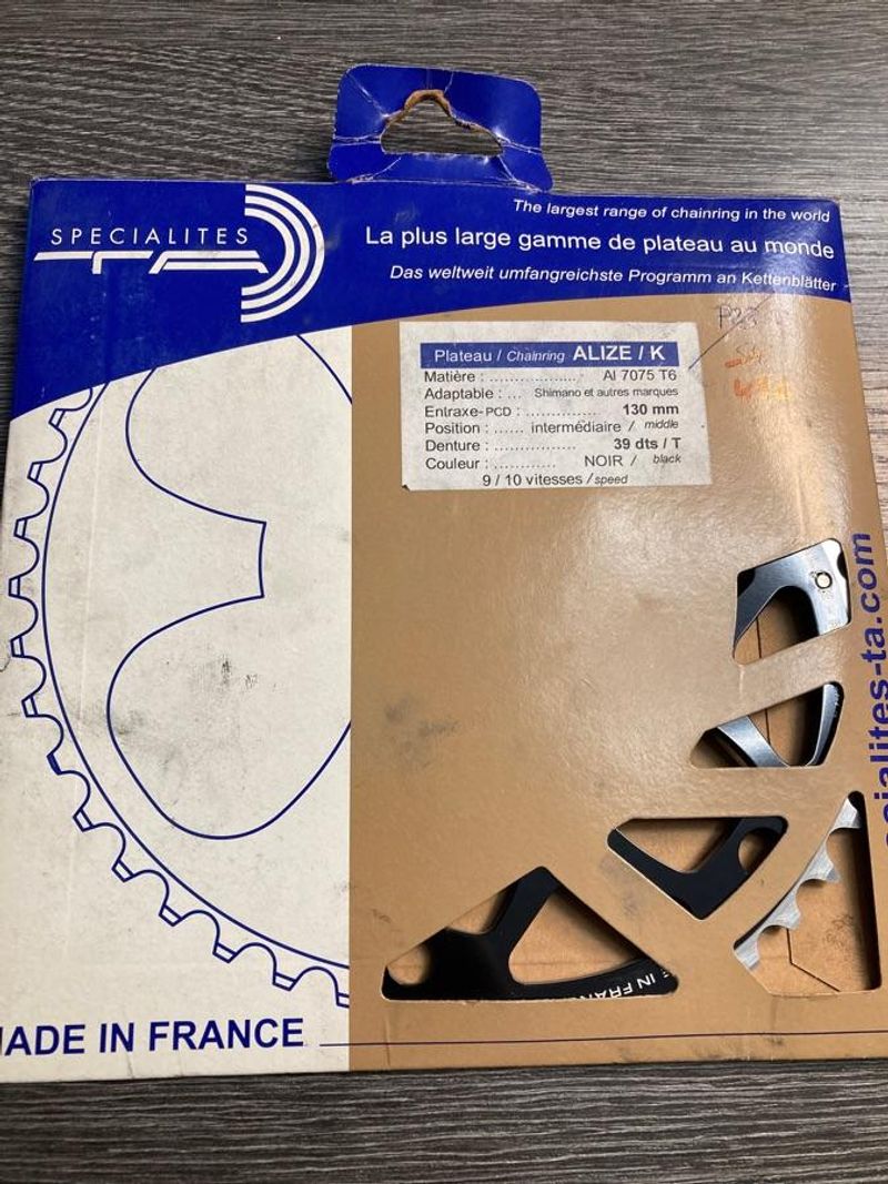 Brugt Spécialités T.A. Plateau Specialites TA 39 dents 130 mm 9-10 vitesses Alize / K Drivetrain & Pedals