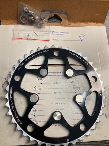 Used Spécialités T.A. Plateau Specialites TA 39 dents 130 mm 9-10 vitesses Alize / K bike — image 4 of 5
