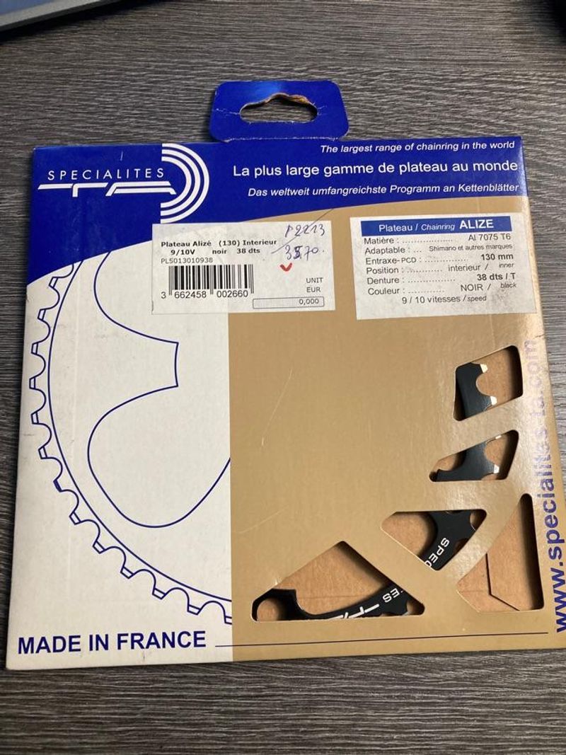 Used Spécialités T.A. Plateau Specialites TA 38 dents 130 mm 9-10 vitesses Alize Drivetrain & Pedals